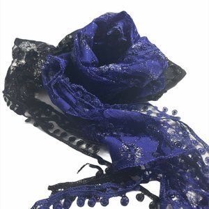 Purple & black mark scarfs